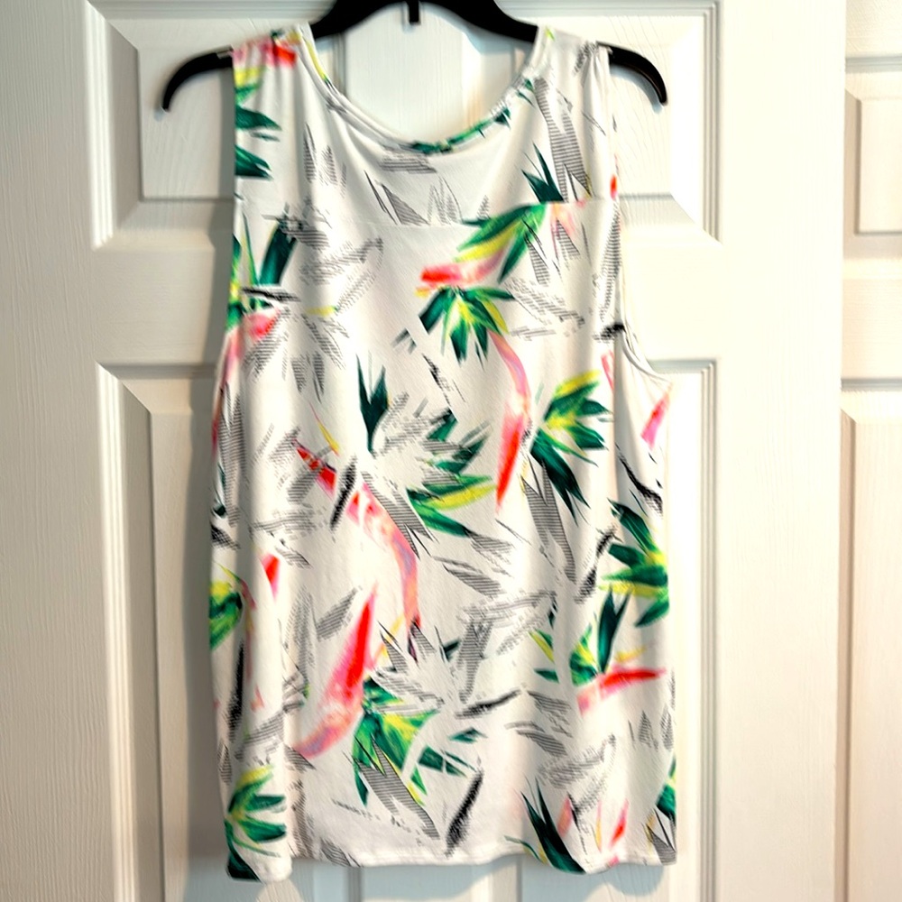 APT. 9 Tropical Print V Neck Sleeveless Tunic in Size XL - Picture 6 of 8